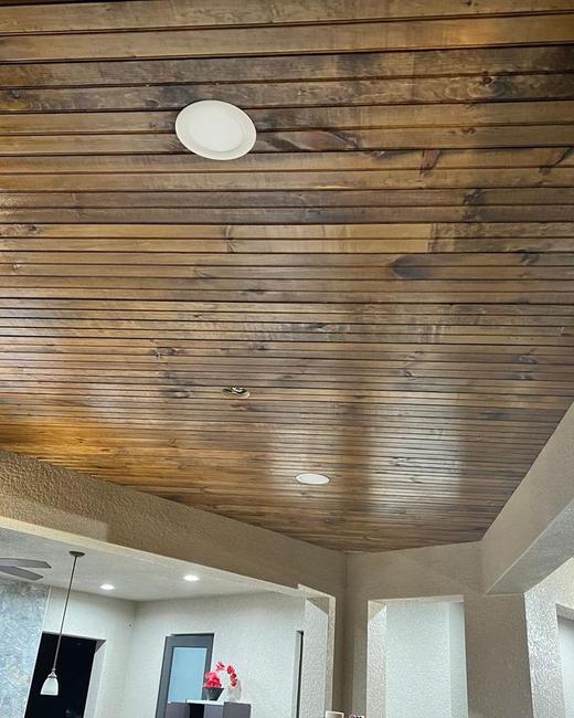 Stained plank ceiling — Aguilar Home Solutions, Southwest Florida