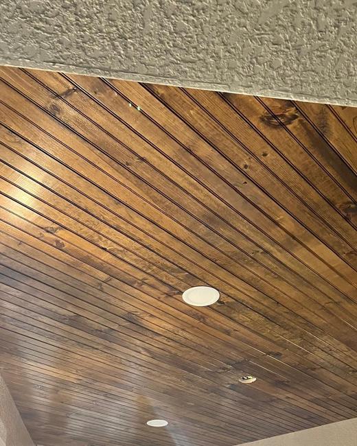 Diagonal wood ceiling — Aguilar Home Solutions, Southwest Florida