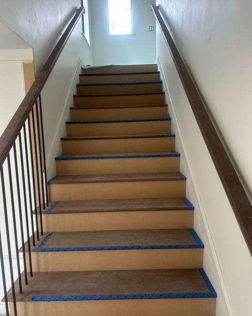 Oak staircase & railing — Aguilar Home Solutions, Southwest Florida