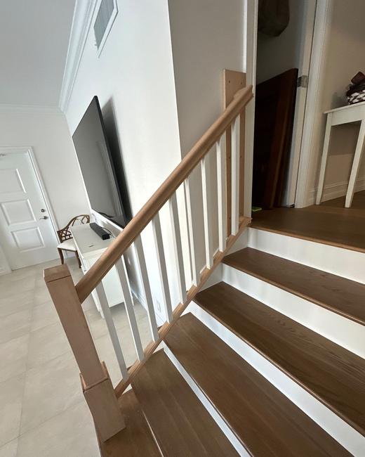 Walnut stair installation — Aguilar Home Solutions, Southwest Florida