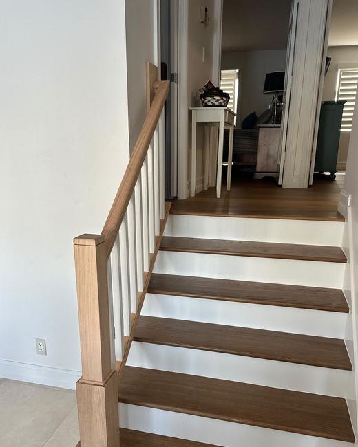 Walnut treads, iron spindles — Aguilar Home Solutions, Southwest Florida